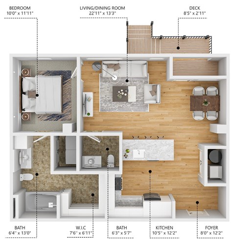 A4 Floor Plan at Level, Des Moines, 50309  